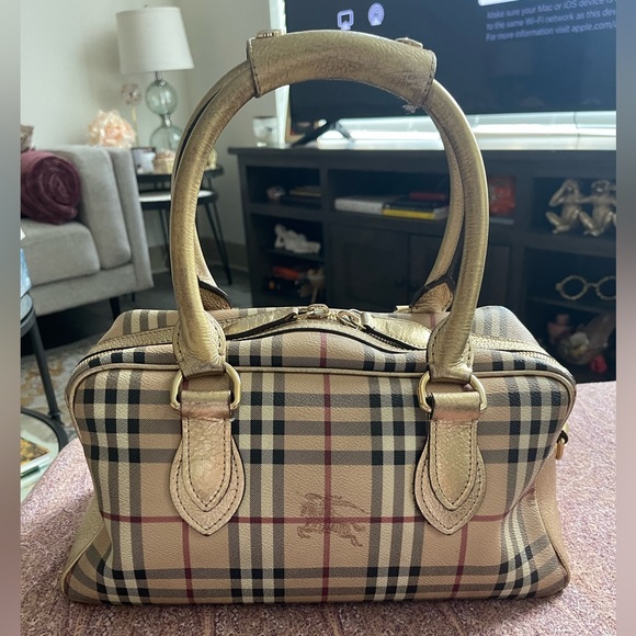 AUTHENTIC BURBERRY HAYMARKET CHECK HANDBAG - Picture 1 of 16